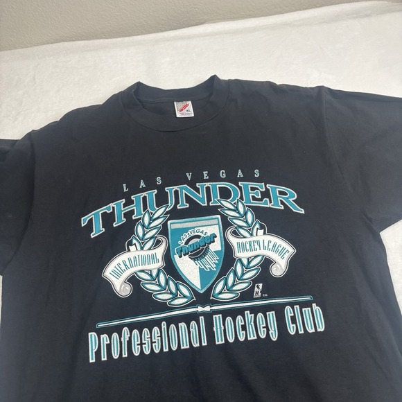 Jerzees Las Vegas Thunder Hockey Club International Black SS Shirt Men's XL - Picture 2 of 7